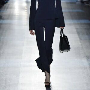 Cushnie et Ochs Julianne Midnight Tailored Skinny Ruffle-Hem Pants